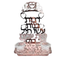 פמוט שבת רוז גולד עם שני קני זכוכית וחריטת ברכת הדלקת נרות