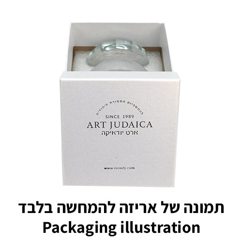קופסת אריזה יוקרתית לגביע קידוש קריסטל מהודר כסוף עם צלוחית