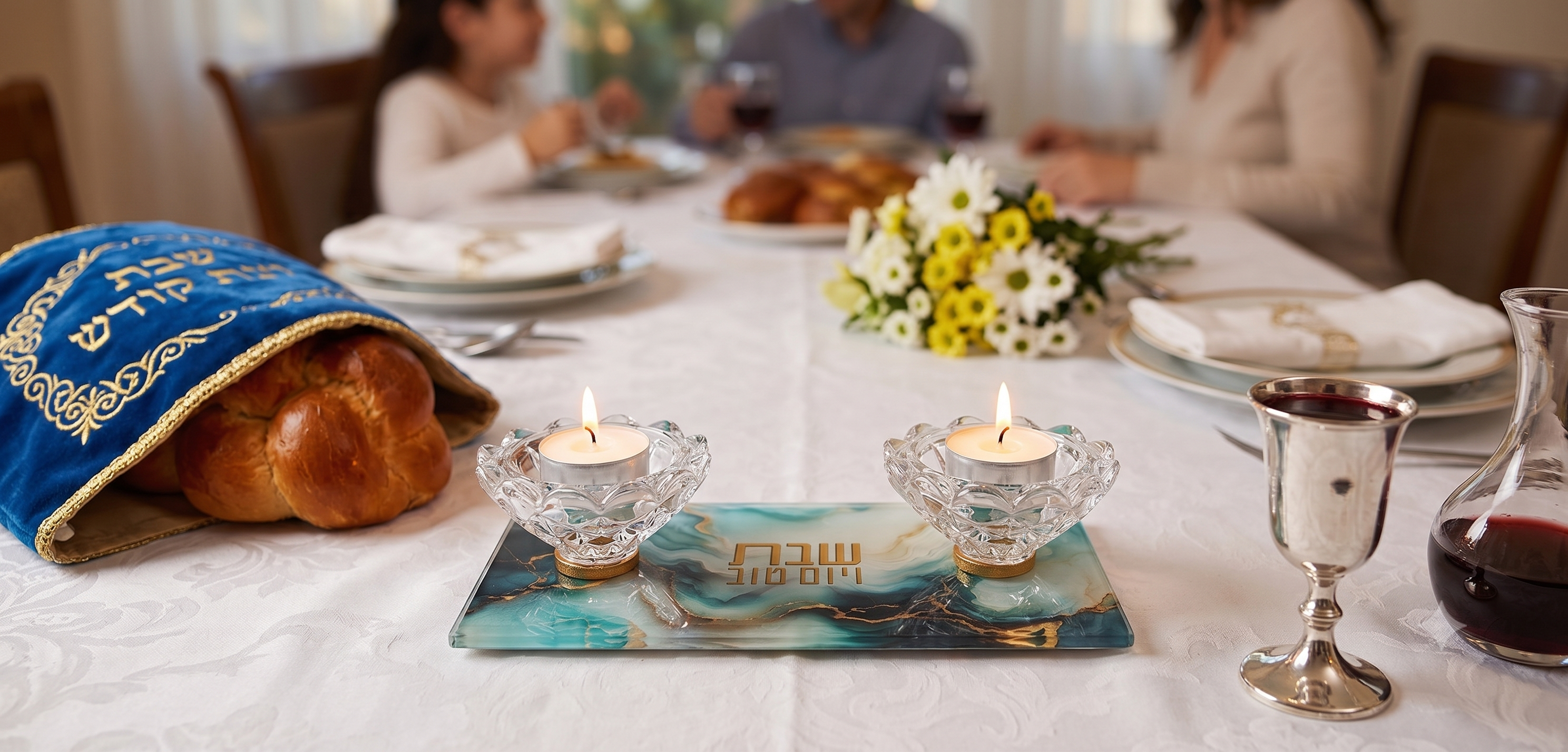 פמוט זכוכית מהודר לנרות שבת Translation missing: he.content.product_image_secondary